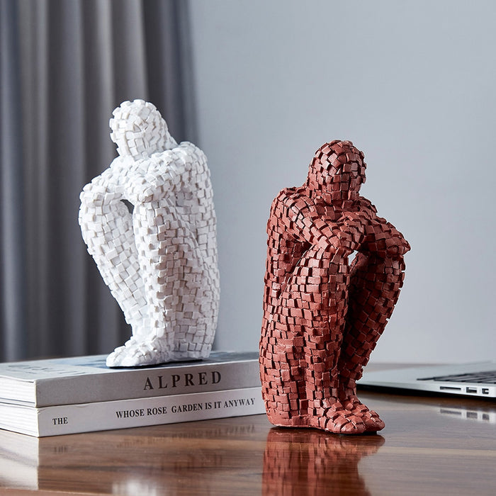 Abstract Lonely Man Sculptures Home Office Decor