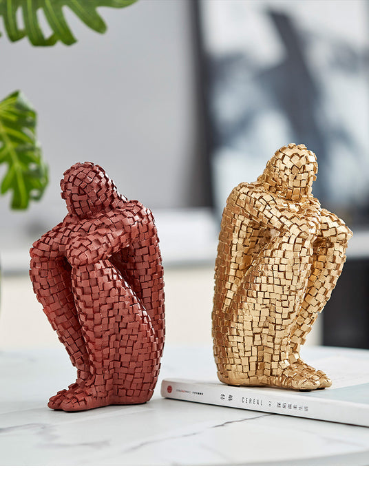 Abstract Lonely Man Sculptures Home Office Decor