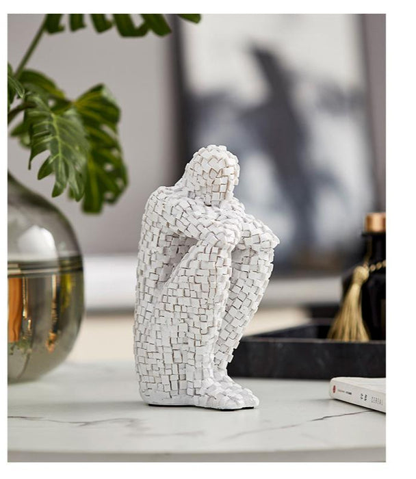 Abstract Lonely Man Sculptures Home Office Decor