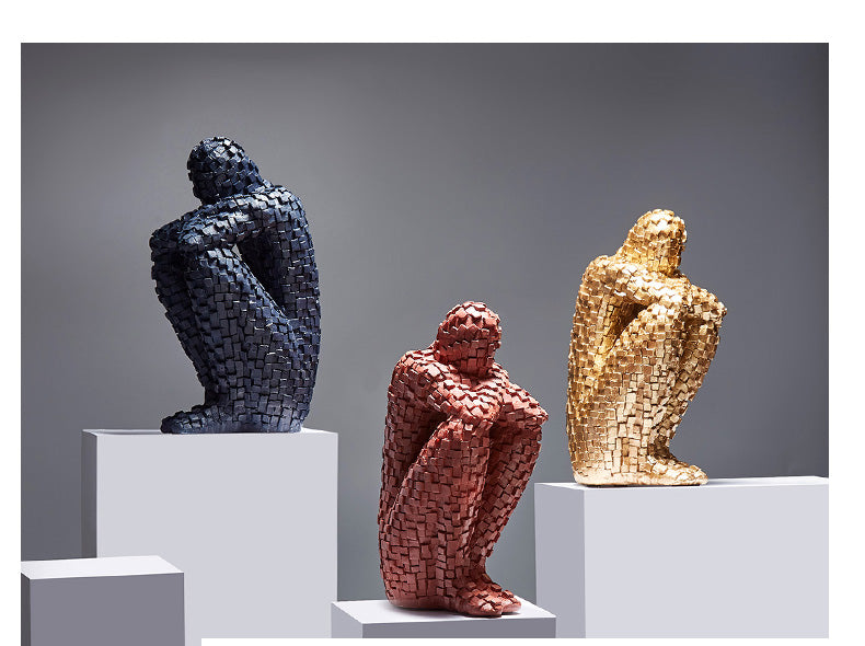 Abstract Lonely Man Sculptures Home Office Decor