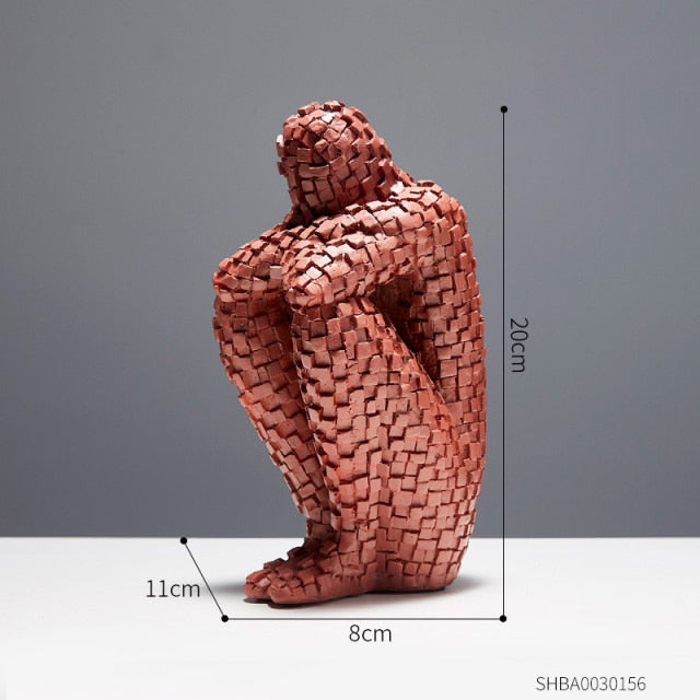 Abstract Lonely Man Sculptures Home Office Decor