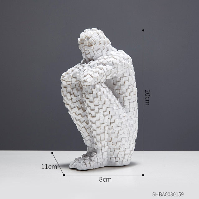 Abstract Lonely Man Sculptures Home Office Decor