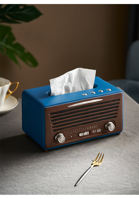 Retro Radio Tissue Box Home Office Decor