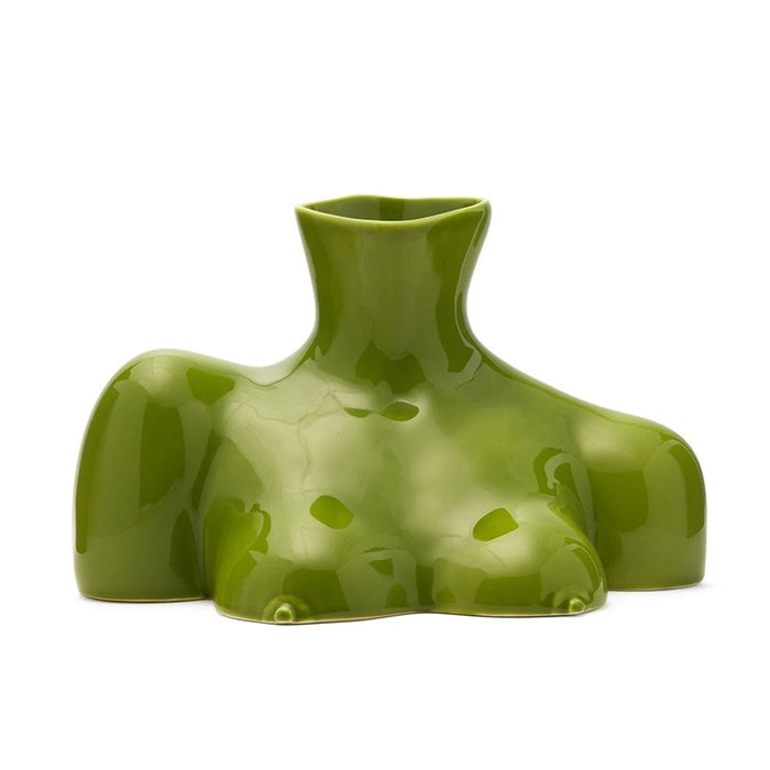 Green Ceramics Famale Vase Home Office Decor