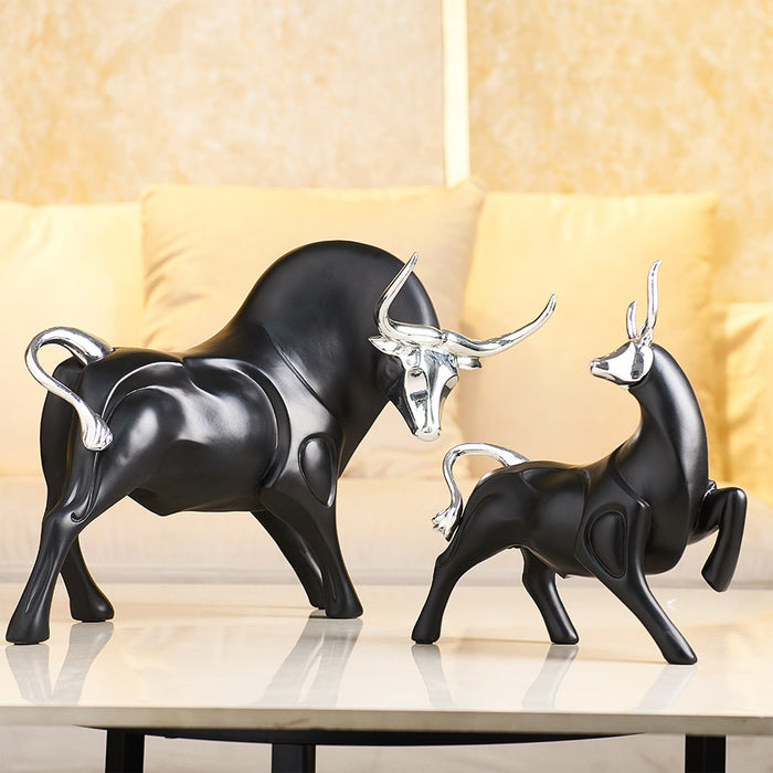 Modern Bull Ornaments Figurines Home Office Decor