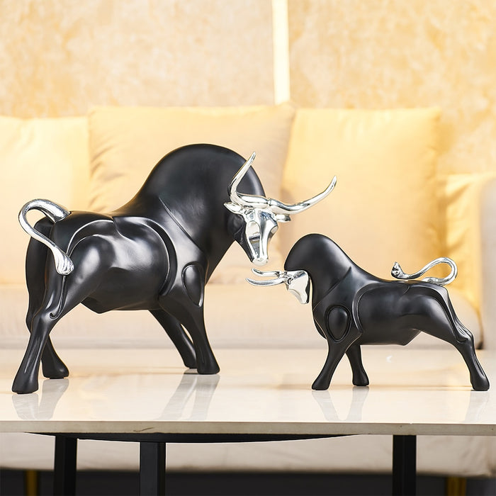 Modern Bull Ornaments Figurines Home Office Decor