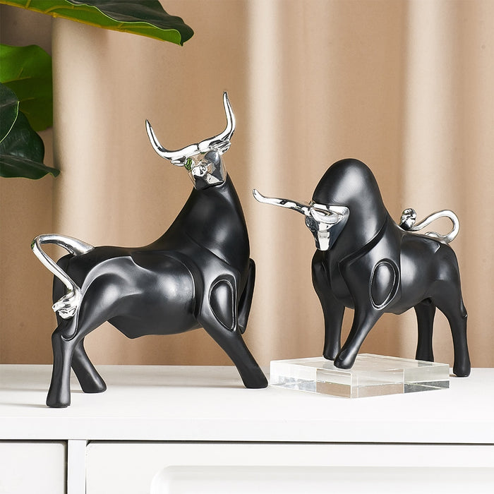 Modern Bull Ornaments Figurines Home Office Decor