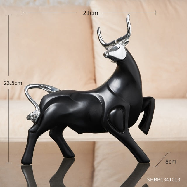 Modern Bull Ornaments Figurines Home Office Decor