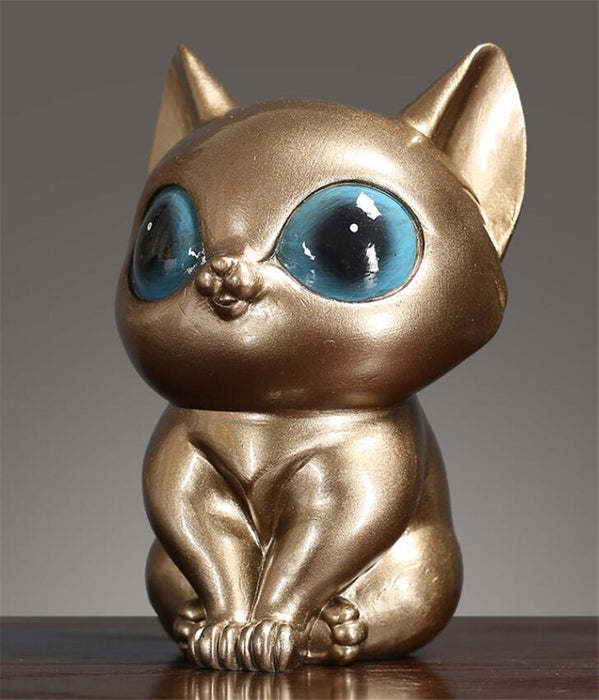 Cute Resin Cat Sculpture Home Office Decor