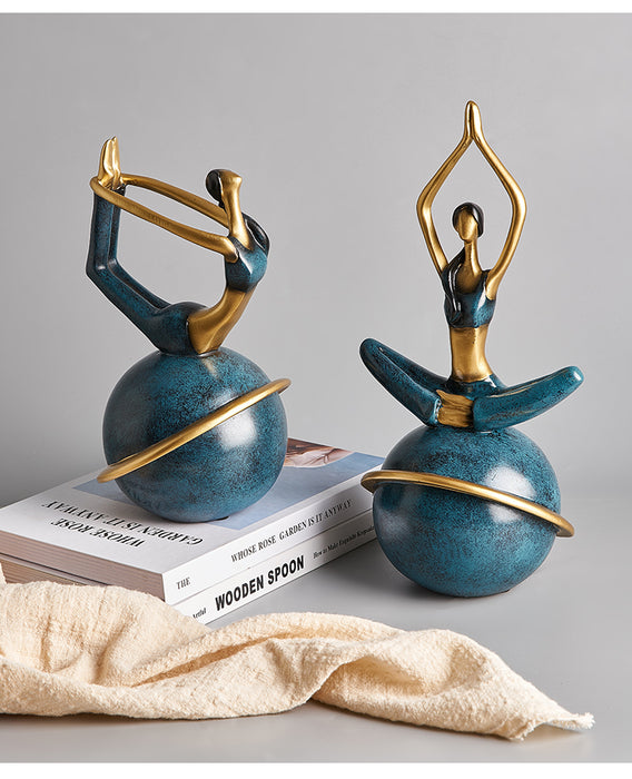 Yoga Pose Girl Figurine Home Office Decor