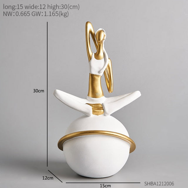 Yoga Pose Girl Figurine Home Office Decor