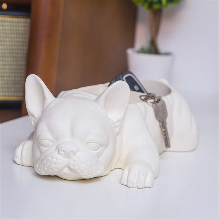Creative Resin Dog Sculpture Storage Home Office Decor
