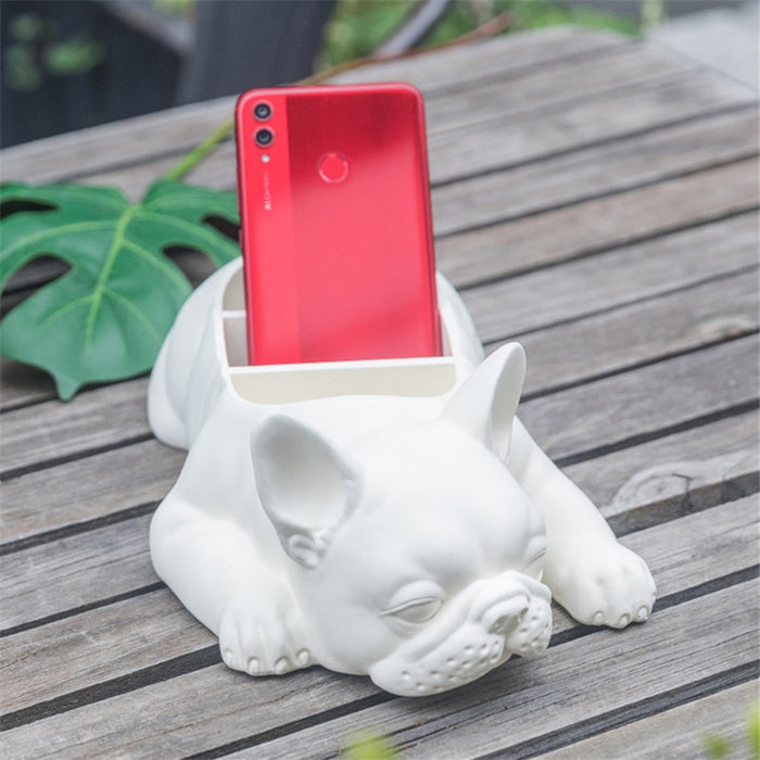 Creative Resin Dog Sculpture Storage Home Office Decor