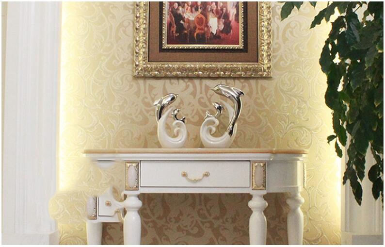 Ceramic Dolphin Figurine Home Office Decor