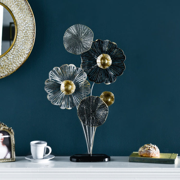Iron Hollow Flower Ornaments Home Office Decor