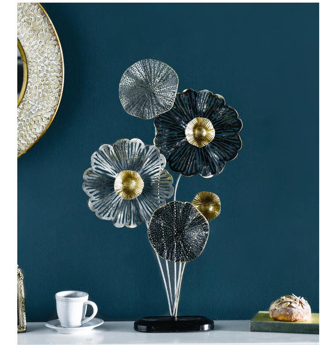Iron Hollow Flower Ornaments Home Office Decor