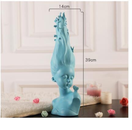 Reading Girl Resin Ornament Home Office Decor