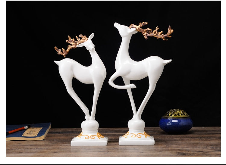 DEcorative Resin Deer Figurine Home Office Decor