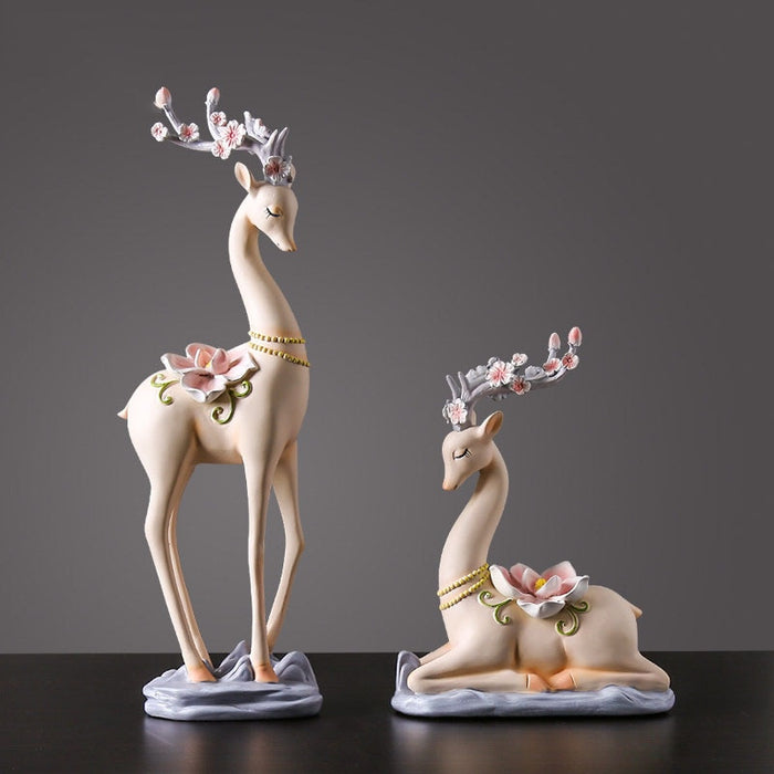 Decorative Resin Deer Statue Home Office Decor