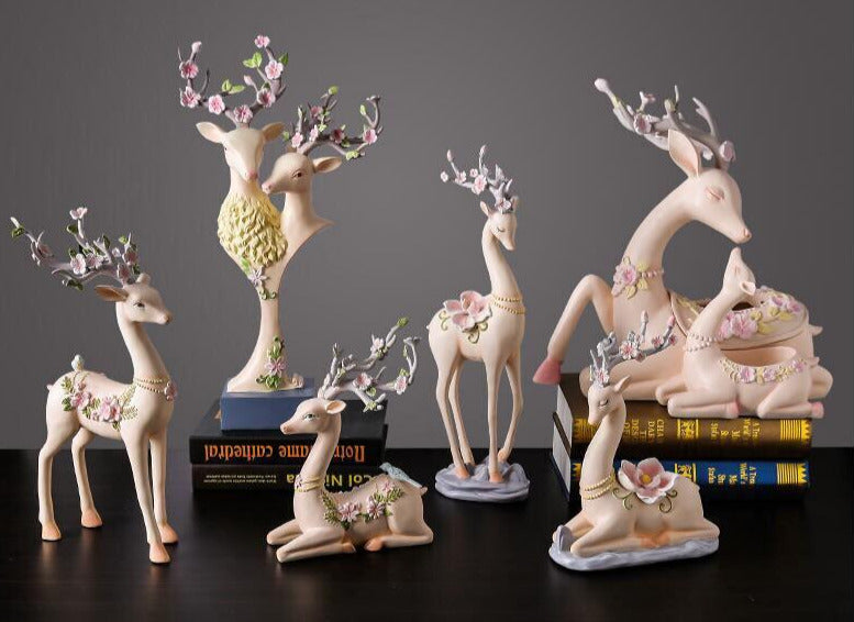 Decorative Resin Deer Statue Home Office Decor
