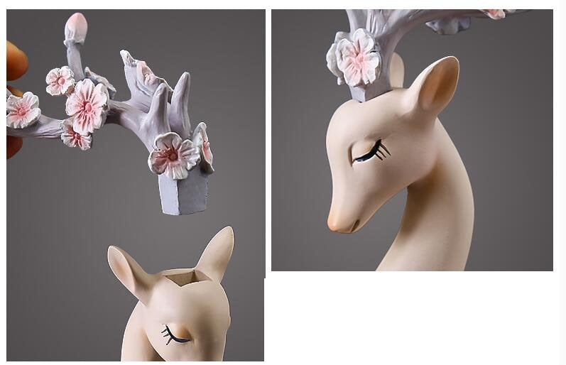 Decorative Resin Deer Statue Home Office Decor