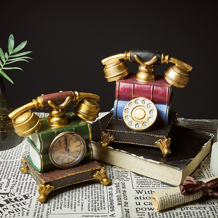 Vintage Look Resin Telephone Figurine Home Office Decor