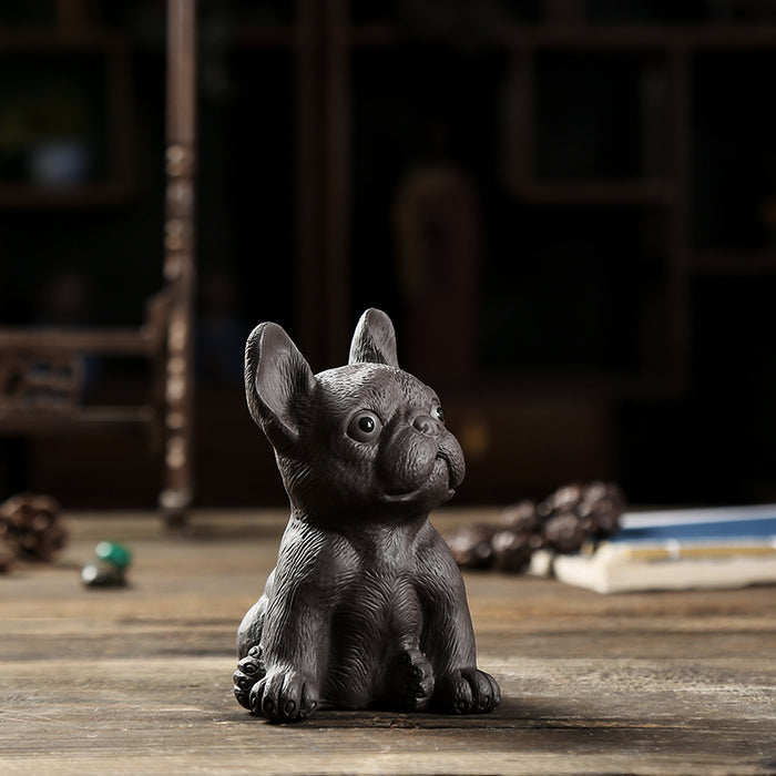 Purple Clay Animal Figurine Home Office Decor