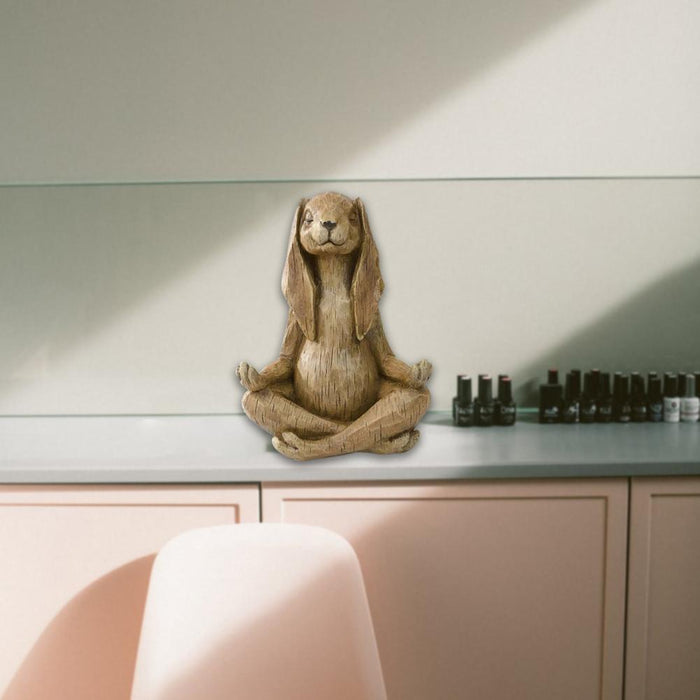 Yoga Pose Rabbit Figurine Home Office Decor