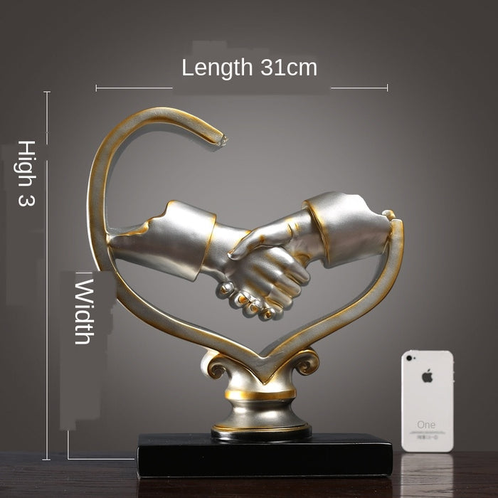 Decorative resin Handshake Figurine Home Office Decor