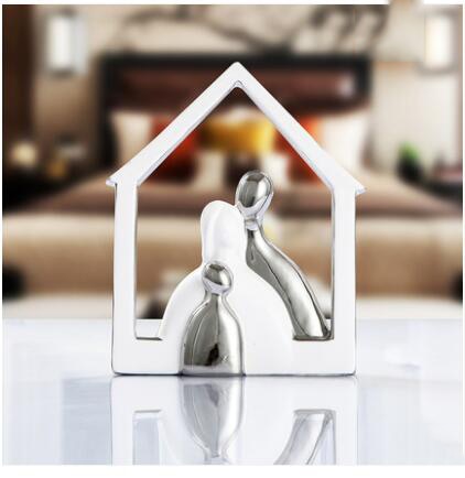 Ceramic Couple Figurine Home Office Decor