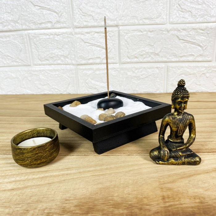 Buddha Statue with Encemse And Candle Burner Home Office Decor