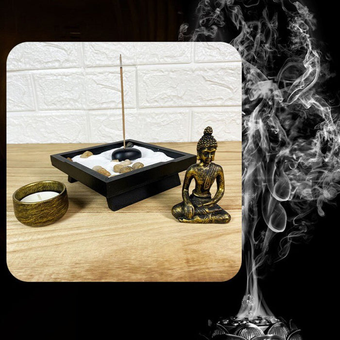 Buddha Statue with Encemse And Candle Burner Home Office Decor
