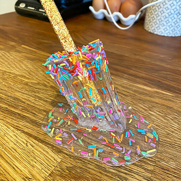 Transparent Melting Popsicle Sculpture Home Office Decor