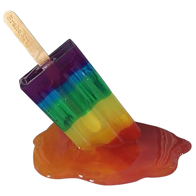 Transparent Melting Popsicle Sculpture Home Office Decor