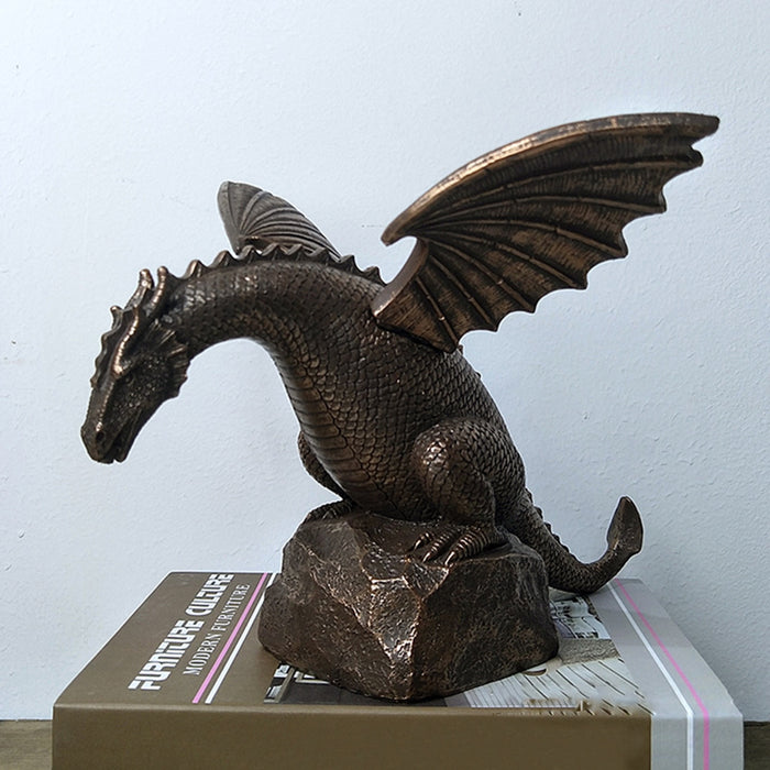 Resin Fountain Dragon Ornament Home Office Decor