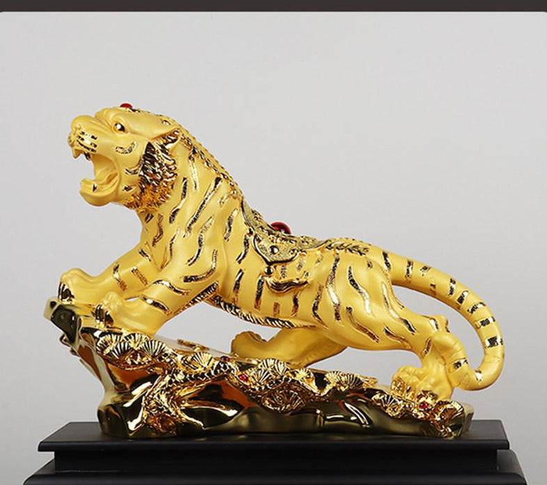 Modern Resin Tiger Statue Home Office Decor