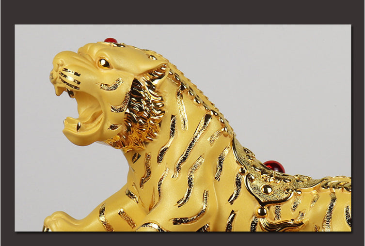 Modern Resin Tiger Statue Home Office Decor