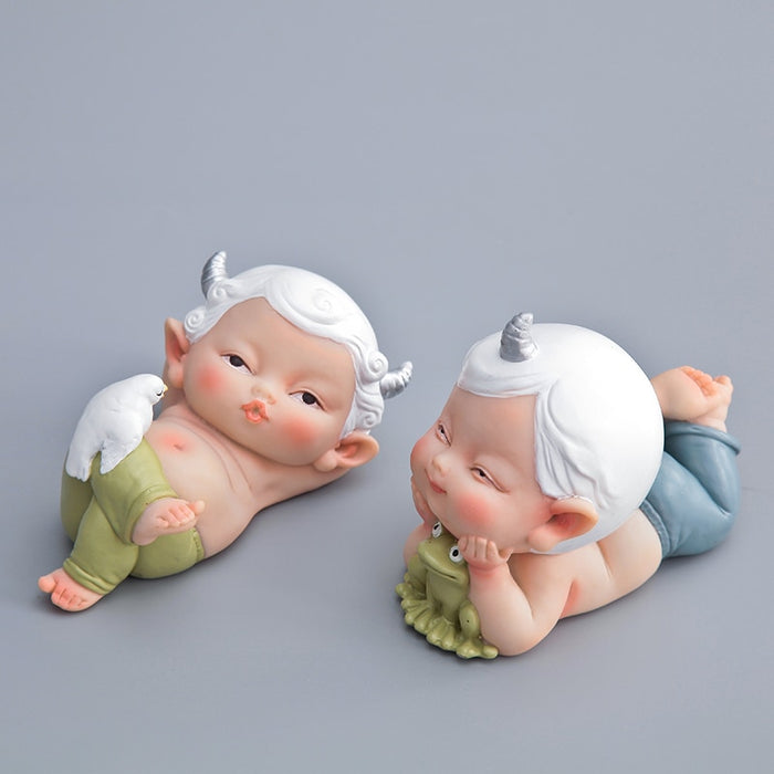 Cute Resin Girls Figurines Home Office Decor