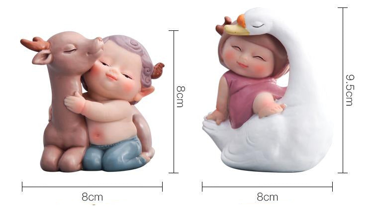 Cute Resin Girls Figurines Home Office Decor