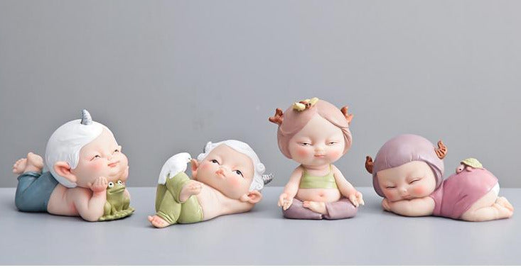 Cute Resin Girls Figurines Home Office Decor