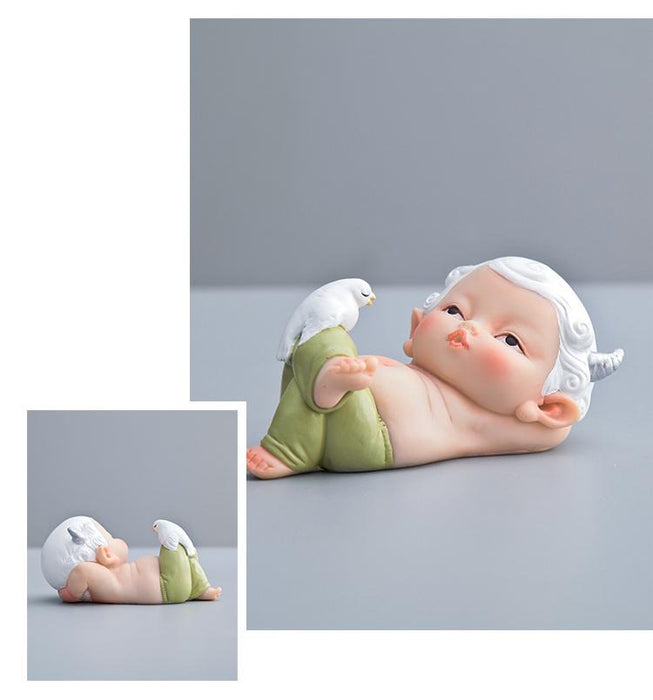 Cute Resin Girls Figurines Home Office Decor