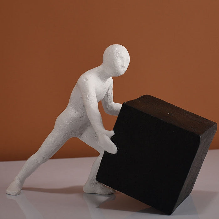 Resin Human Couple Bookend Figurine Home Office Decor
