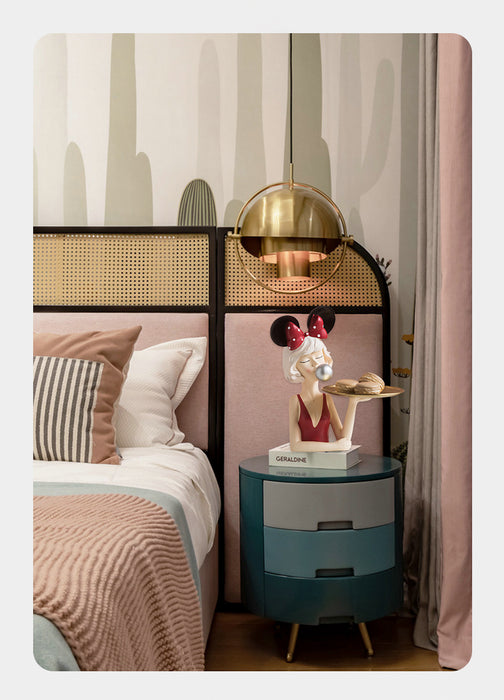 Resin Girl with Tray Home Office Decor
