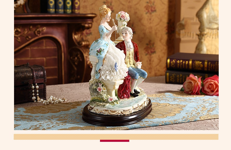 Classic Boy and Girl Statue Home Office Decor