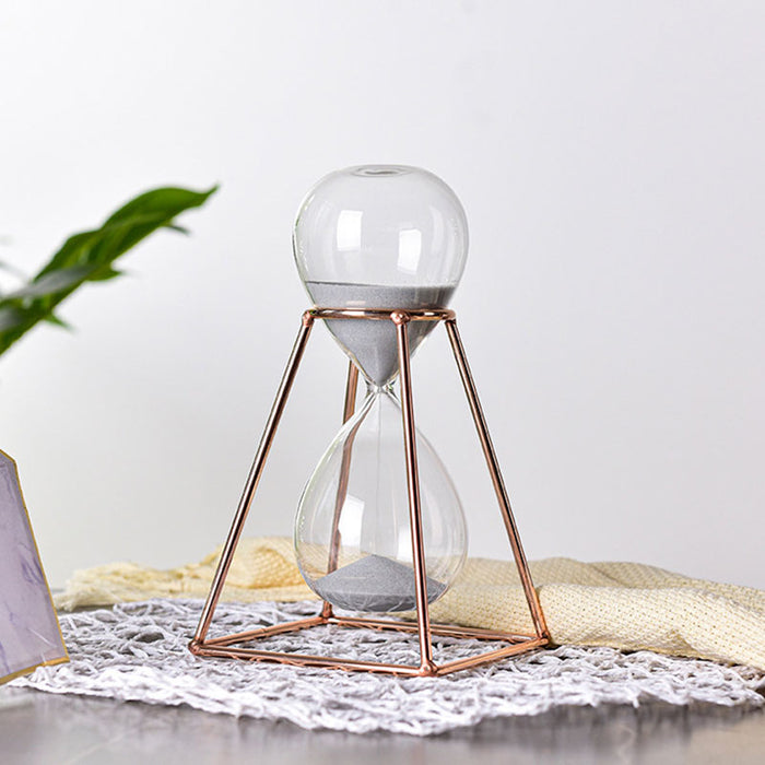 Borosilicate Metal Frame Hourglass 30mins Home Office Decor