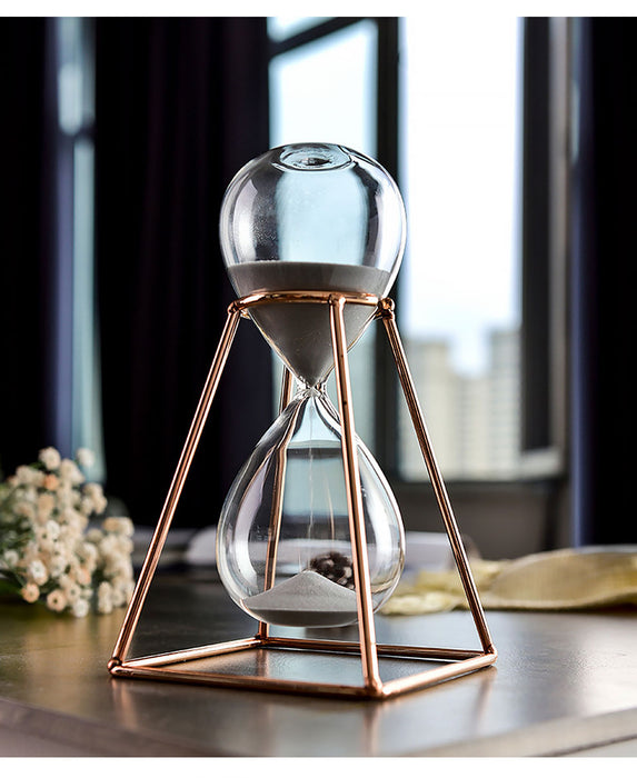 Borosilicate Metal Frame Hourglass 30mins Home Office Decor