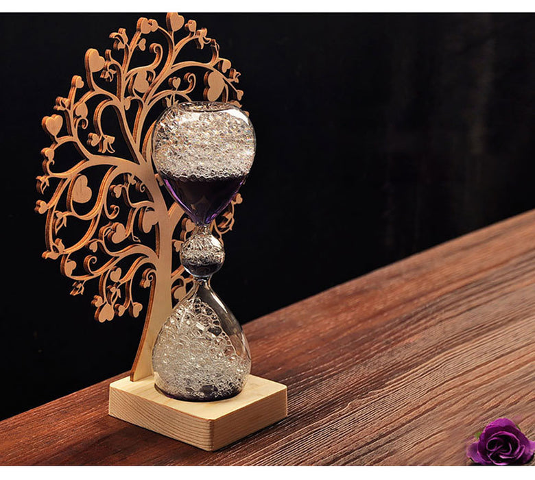 Glass Hourglass with Bubbles Home Office Decor