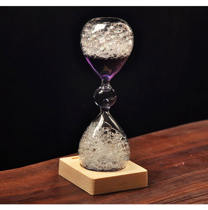 Glass Hourglass with Bubbles Home Office Decor