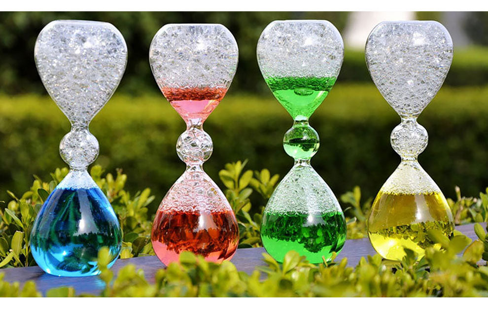 Glass Hourglass with Bubbles Home Office Decor
