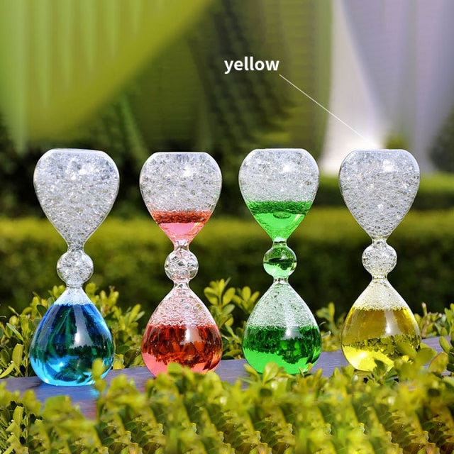 Glass Hourglass with Bubbles Home Office Decor